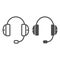Headset line and glyph icon. Support vector illustration isolated on white. Headphone outline style design, designed for