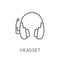 Headset linear icon. Modern outline Headset logo concept on whit