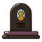 Headstone icon, cartoon style