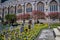 Headstones, gravestones, flowerbeds and trees in Cromer church year