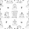 Headstones seamless pattern. Hand drawn grave