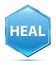 Heal crystal blue hexagon button
