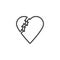 Healed broken heart line icon