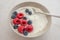 Healhty greek Yogurt with fresh berries for breakfast