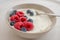 Healhty greek Yogurt with fresh berries for breakfast