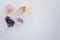 Healing crystals - Amethyst Point and cluste, rose quartz and citrine