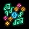 healing music neon glow icon illustration