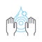 healing touch line icon, outline symbol, vector illustration, concept sign