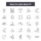 Health and beauty line icons, signs, vector set, outline illustration concept