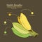 Health benefits of banana ,hand draw vector.