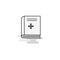 Health book Web Icon. Flat Line Filled Gray Icon Vector