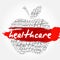 Health care apple word cloud