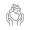 Health care cardiovascular system black line icon. Cardiology. Outline pictogram for web page, mobile app, promo.