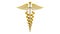 Health Care Concept. Golden Medical Caduceus Symbol Seamless Looped Rotating