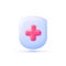 Health care concept. Shield icon 3d. Coronavirus prevention. Coronavirus icon. Pharmacy Vector graphic. Health insurance