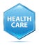 Health Care crystal blue hexagon button