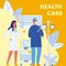 Health Care Flat Vector Poster Template with Text