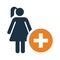 Health care, hospital, medical cross, new user, plus icon. Simple flat design concept.