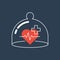 Health care icon, heart pulse, check up diagnostics