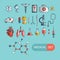 Health care and medicine icon set. Vector illustrations.