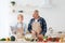 Health care in middle age, new recipe and cook together