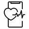 Health care mobile icon, outline style