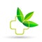 Health care nature medical cross active people with leaves logo icon on white background