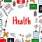 Health care poster with medical icons