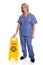 Health Care Worker With Safety Sign