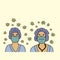 Health care workers using face mask and hair cover to protect from Corona virus or Covid 19 pandemic
