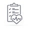 Health check up checklist for cardiovascular disease prevention test. Heart diagnostic electrocardiography service