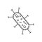 health clinic, medical, bacteria line icon on white background