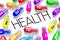 Health concept - colorful pills - 3D illustration