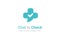 Health consult logo design template. Medical cross shape isolated on bubble chat symbol