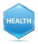 Health crystal blue hexagon button