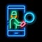 health examination phone call neon glow icon illustration