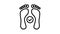 health feet print line icon animation