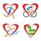 Health heart fitness icons.