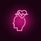 Health, heart, head neon icon. Elements of Creative thinking set. Simple icon for websites, web design, mobile app, info graphics