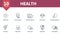 Health icon set. Contains editable icons medical theme such as venerology, andrology, gastroenterology and more.