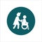 Health Icon Vector Ilustration the nurse pushed the wheelchair