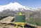 Health and inclusion symbol. Concept words Health and inclusion on beautiful chalk blackboard. Beautiful mountain Elbrus