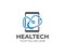 Health information technology logo template. Medical technology vector design