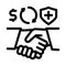 Health insurance buy handshake icon vector outline illustration