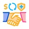Health insurance buy handshake icon vector outline illustration