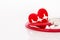 Health  insurance and Medical Healthcare heart disease concept , a red heart shape with stethoscope on white background