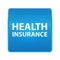 Health Insurance shiny blue square button