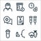 health line icons. linear set. quality vector line set such as vegetables, inhaler, test tube, crutches, medical report, health,