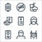 health line icons. linear set. quality vector line set such as waist, allergy, heart rate, medical mask, health, eye test,