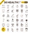 Health and medical pixel perfect outline icons